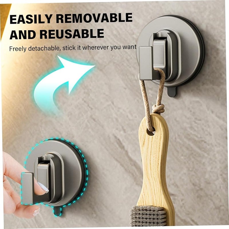 4 قطع خطاطيف شفاطة ثقيلة لتعليق الأكاليل في الحمام والمطبخ والنوافذ بدون حفر مقاومة للماء - Image 3