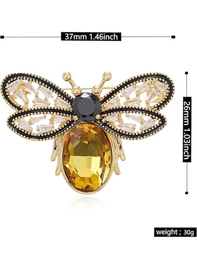 Goolsky Colorful Rhinestone Bee Brooch Honey Bee Lapel Pin Vintage Crystal Insect Pin for Women Men - Image 5