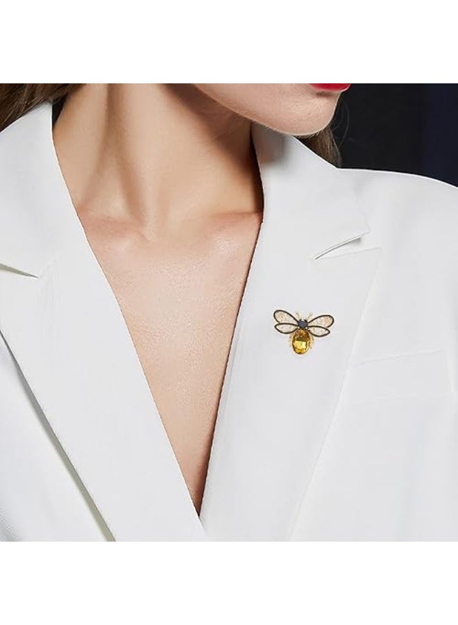 Goolsky Colorful Rhinestone Bee Brooch Honey Bee Lapel Pin Vintage Crystal Insect Pin for Women Men - Image 2