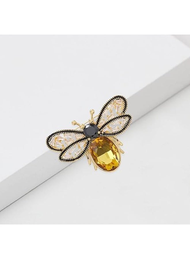 Goolsky Colorful Rhinestone Bee Brooch Honey Bee Lapel Pin Vintage Crystal Insect Pin for Women Men - Image 4