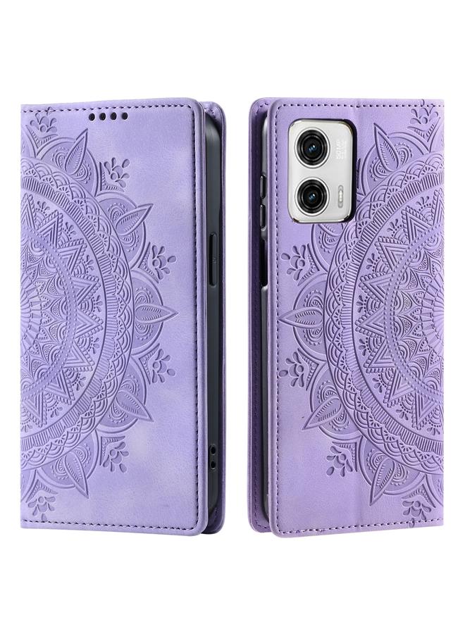 اس-توب جراب لهاتف موتورولا موتو جي 73 مصنوع من الجلد المغناطيسي المنقوش بنقشة الطوطم - Image 1