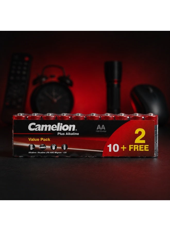 Camelion AA Alkaline Batteries 12 Pack (10+2 Free), Long Lasting Double A Batteries for Home, Office & Professional Use - Image 5