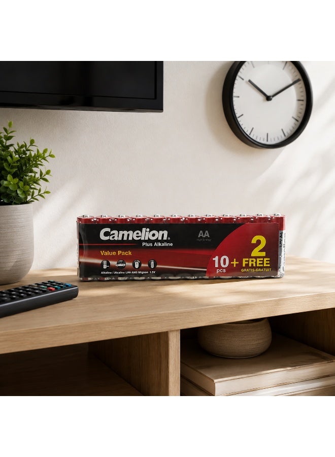 Camelion AA Alkaline Batteries 12 Pack (10+2 Free), Long Lasting Double A Batteries for Home, Office & Professional Use - Image 3