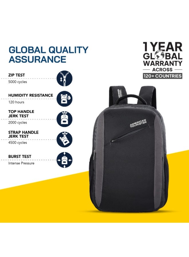 American Tourister Martt+ 02, 30L Laptop Backpack, Office Bag, Backpack Bag For Man and Women With Rain Cover, Ergo Back and Air Groove, Black/Grey - Image 5