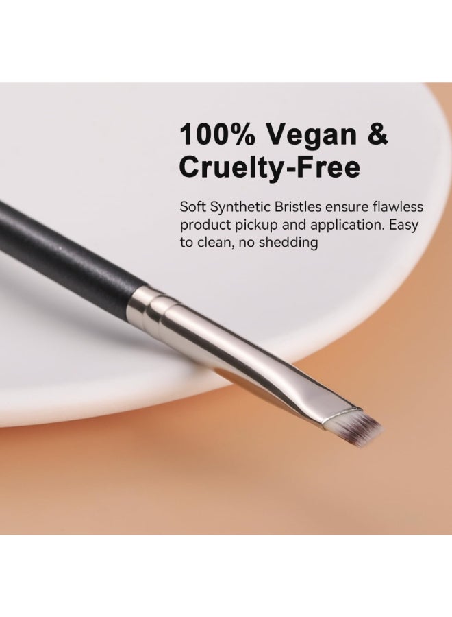 TEOYALL Flat Angled Eyeliner Brush Soft Thin Slanted Synthetic Bristles Precision Eyebrow Brush For Brow Powder Gel Eye Liner - Image 4