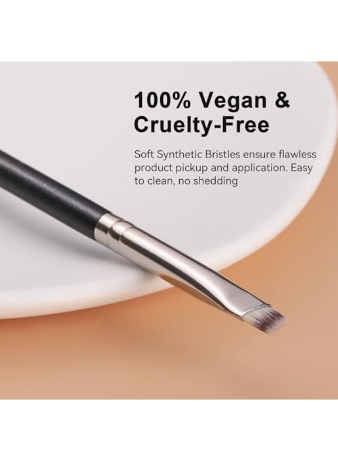TEOYALL Flat Angled Eyeliner Brush Soft Thin Slanted Synthetic Bristles Precision Eyebrow Brush For Brow Powder Gel Eye Liner - Image 3