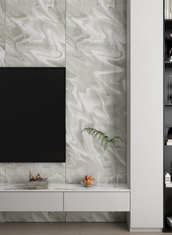 LACHEERY White and Grey Marble Contact Paper Peel and Stick Countertops Waterproof Liquid Marble Wallpaper Self Adhesive Kitchen Bathroom Countertop Vinyl Wrap Roll for Walls Cabinets Desk 15.8"x80" - Image 5