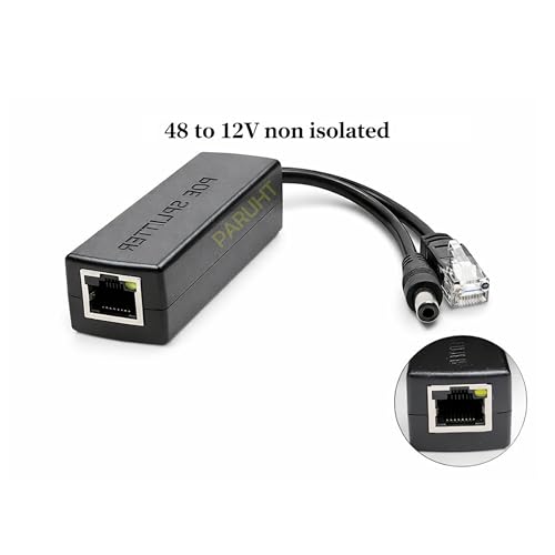 PARUHT Deluxe POE Splitter Active Power Over Ethernet Splitter 48V to 12V for POE Devices, Switches, IP Camera, IP Phone DEPOES1X, Black - Image 3