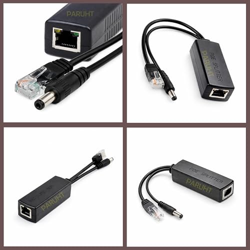 PARUHT Deluxe POE Splitter Active Power Over Ethernet Splitter 48V to 12V for POE Devices, Switches, IP Camera, IP Phone DEPOES1X, Black - Image 2