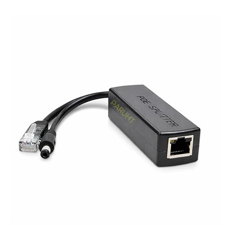 PARUHT Deluxe POE Splitter Active Power Over Ethernet Splitter 48V to 12V for POE Devices, Switches, IP Camera, IP Phone DEPOES1X, Black - Image 1