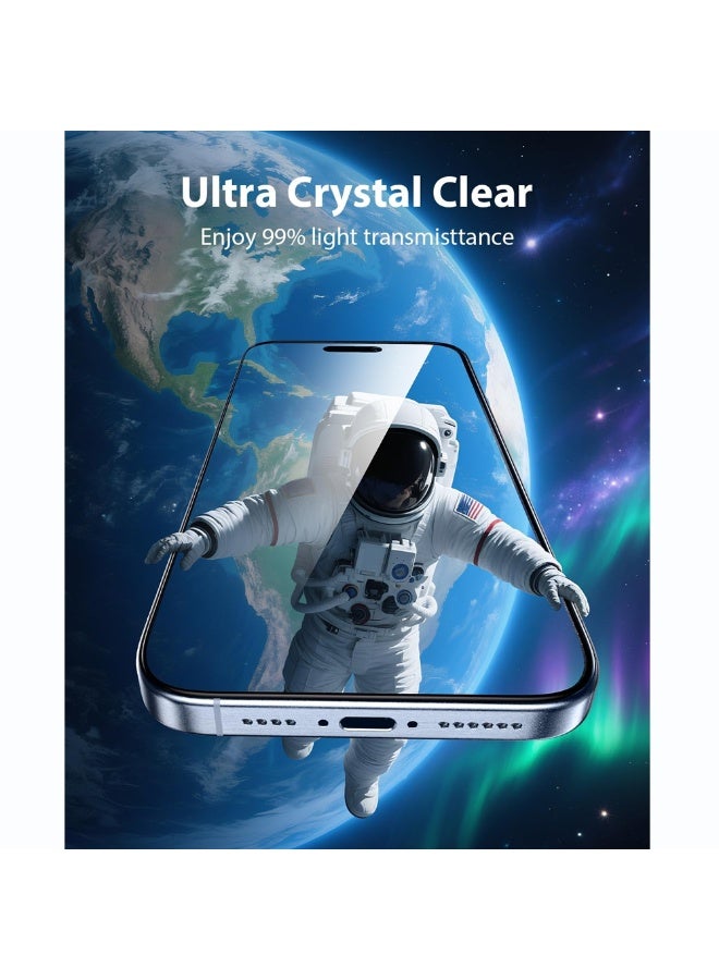 O Ozone (Pack of 2) Screen Protectors Compatible With iPhone Air| Full Coverage Tempered Glass Film 9H Hardness Easy Installation Bubble Free - Black - Image 5