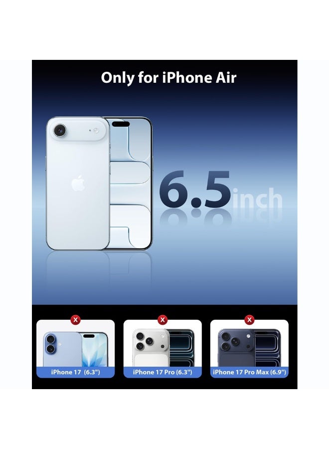 O Ozone (Pack of 2) Screen Protectors Compatible With iPhone Air| Full Coverage Tempered Glass Film 9H Hardness Easy Installation Bubble Free - Black - Image 2