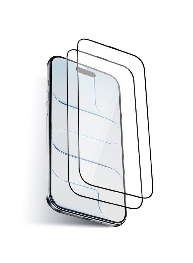 O Ozone (Pack of 2) Screen Protectors Compatible With iPhone Air| Full Coverage Tempered Glass Film 9H Hardness Easy Installation Bubble Free - Black - Image 1