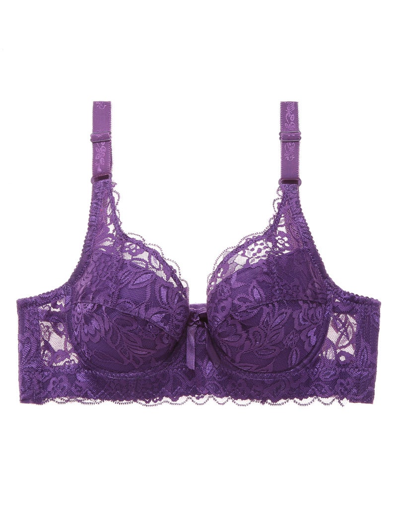 Women Lace Bra with Underwire Thin Padded Plus Size Bras - Image 1