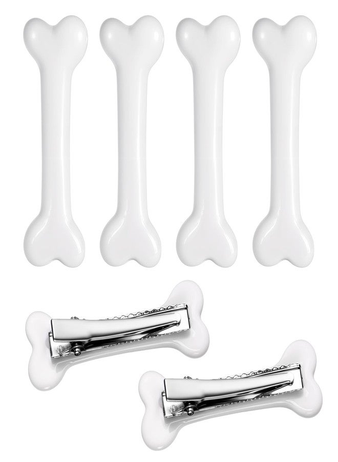Aysatogc 6 Pcs Bone Hair Clip, White Bones Hairpins Skull Skeleton HairPins for Women Girls White Dog Bone Alligator Clips Halloween Cosplay Costume Decorative Hair Pins Accessories, Daily Wear - Image 1