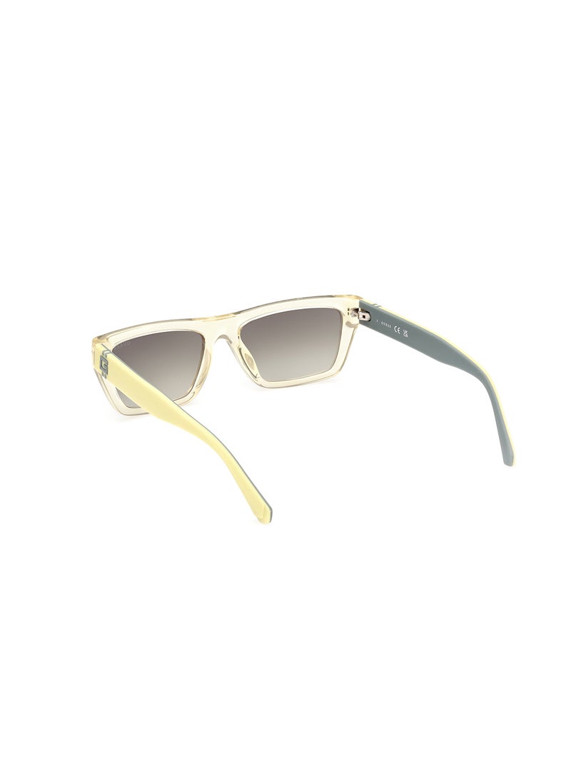 GUESS Men's UV Protection Rectangular Shape Sunglasses - GU0012039C55 - Lens Size: 55 Mm - Shiny Light Yellow - Image 3