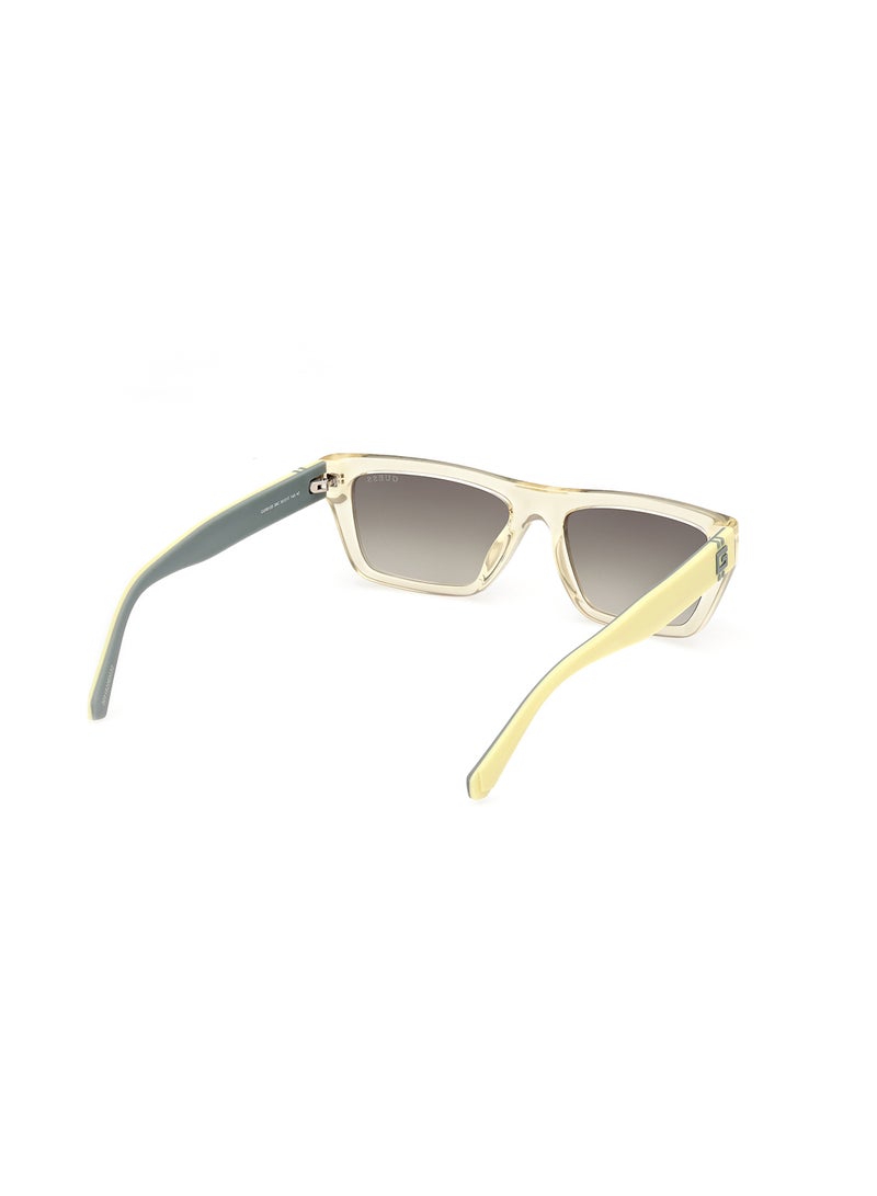 GUESS Men's UV Protection Rectangular Shape Sunglasses - GU0012039C55 - Lens Size: 55 Mm - Shiny Light Yellow - Image 5