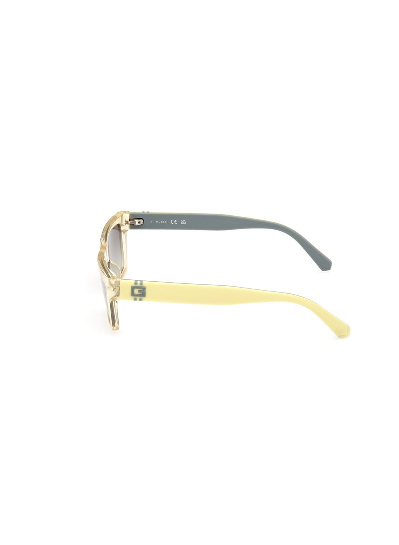 GUESS Men's UV Protection Rectangular Shape Sunglasses - GU0012039C55 - Lens Size: 55 Mm - Shiny Light Yellow - Image 2