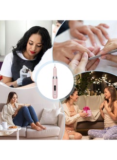CMGTYYD Electric Nail Drill Machine Pink - Rechargeable Electric Nail Files with 12 Drill Bits | 3 Adjustable Speed Cordless Manicure Pedicure for Manicure and Pedicure | Nail Grinder Human Fast Rotation  - Image 4