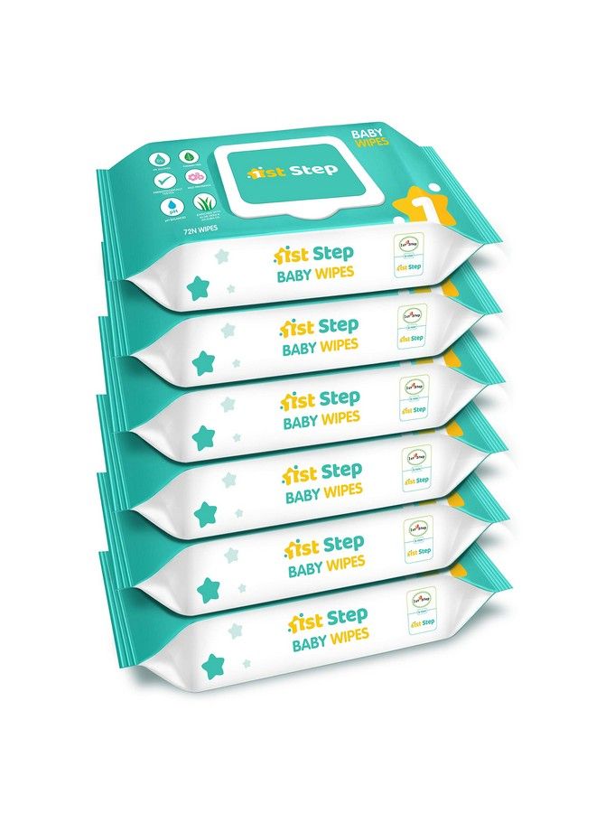 1st Step Baby Wet Wipes With Lid Enriched And Aloe Vera And Jojoba Oil (72 Wipes;Pack X 6Packs = 432 Wipes) - Image 2