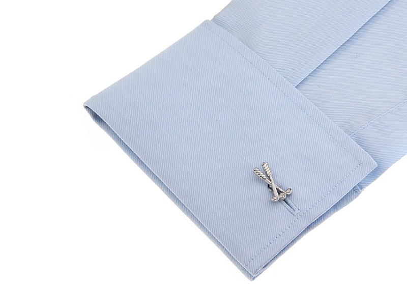 MRCUFF Golf Clubs Ball Golfer Golfing Pair of Cufflinks in a Presentation Gift Box & Polishing Cloth - Image 3