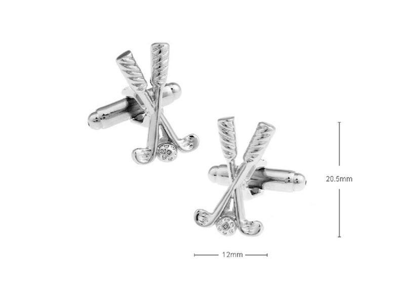 MRCUFF Golf Clubs Ball Golfer Golfing Pair of Cufflinks in a Presentation Gift Box & Polishing Cloth - Image 2