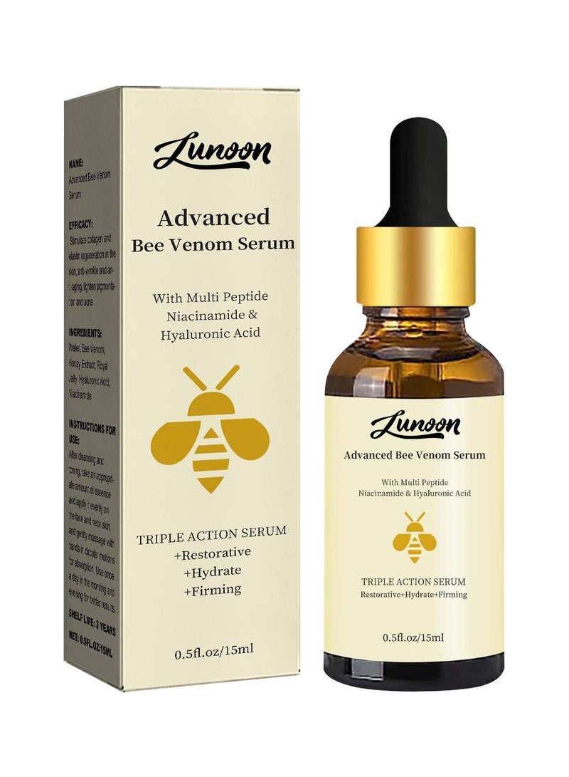 LUNOON Bee Venom Essence Improves Dry Skin, Lifts, Firms, Diminishes Fine Lines, Rejuvenates Skin, Anti-Aging Essence 15ml - Image 1
