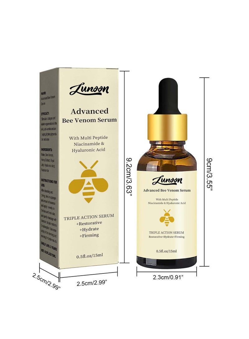 LUNOON Bee Venom Essence Improves Dry Skin, Lifts, Firms, Diminishes Fine Lines, Rejuvenates Skin, Anti-Aging Essence 15ml - Image 2