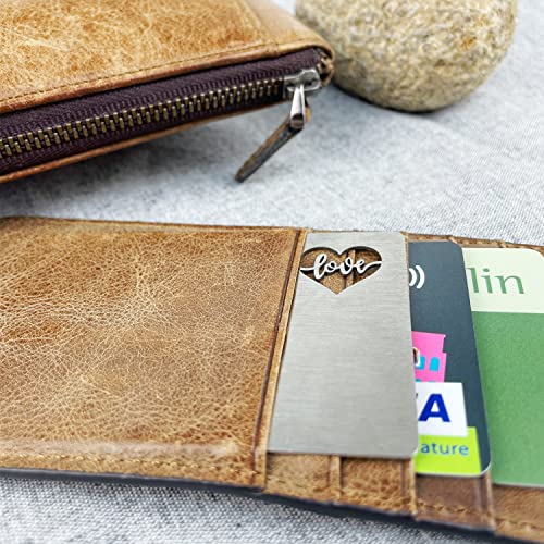 YODOCAMP 1 Year Wedding Anniversary Card for Husband Men, Happy 1st Anniversary Card Gifts for Him, Boyfriend From Wife Girlfriend, Engraved Metal Wallet Insert Anniversary Presents - Image 3