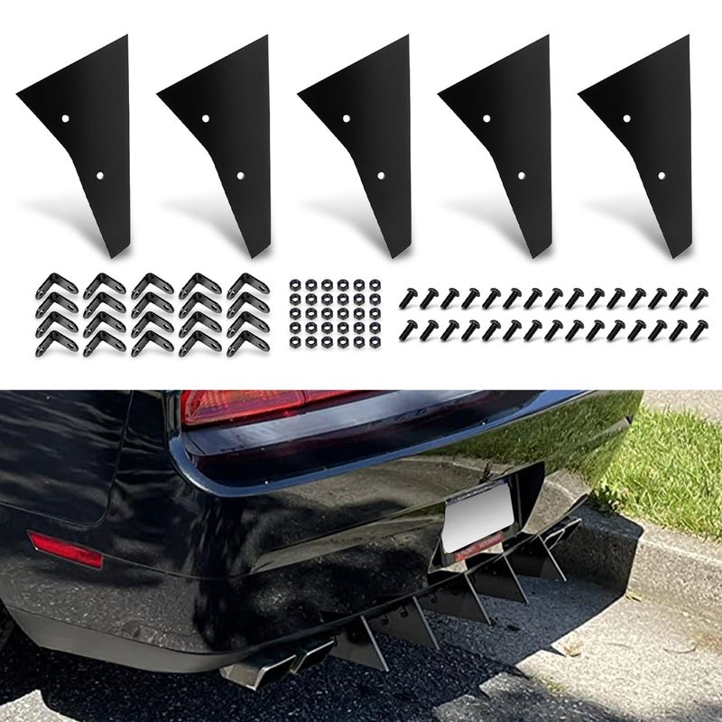Rear Diffuser 5 Piece Kit V2 for Dodge Challenger SXT SRT RT Hellcat 20092014 Black
