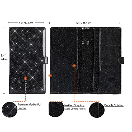 TOURSUIT Car Registration and Insurance Card Holder, Vehicle License Document Glove Box Compartment Organizer, Interior Car Accessories for Women Men (Glitter Black) - Image 4