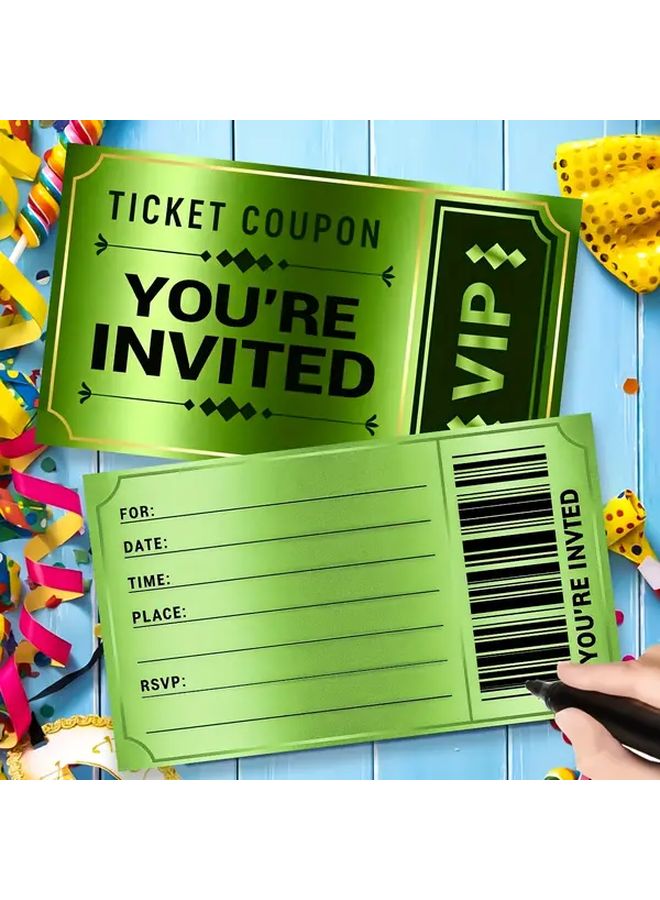 12 Pcs Blue VIP Festival Party Invitations Personalized Birthday Business Wedding Celebration Event Invites Movie Themed Anniversary Paper Tickets For Youth And Adult Parties - Image 5