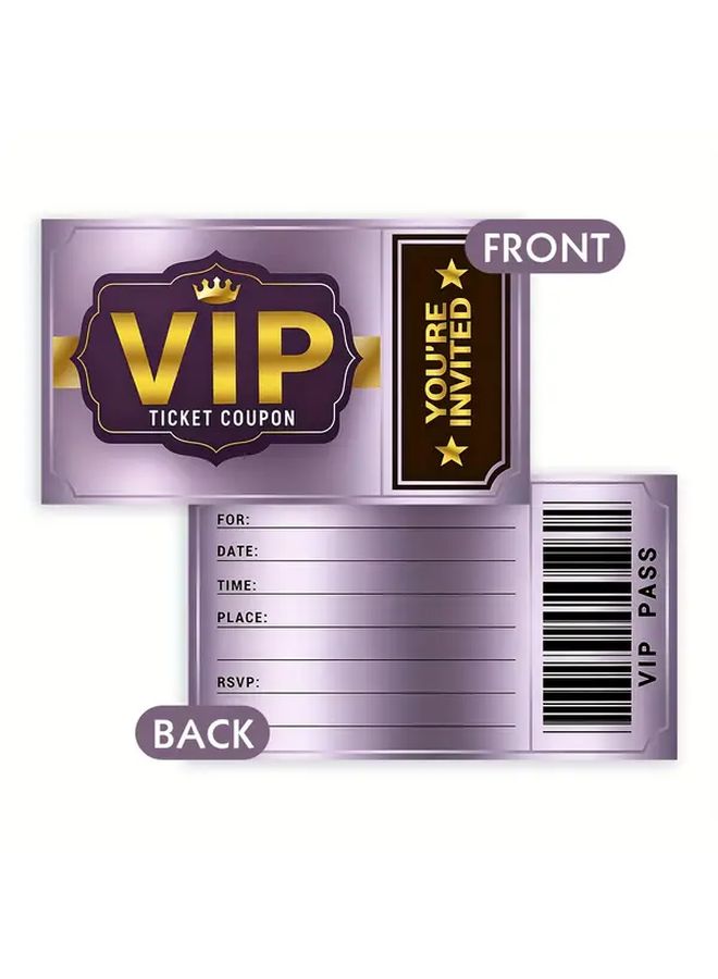 12 Pcs Blue VIP Festival Party Invitations Personalized Birthday Business Wedding Celebration Event Invites Movie Themed Anniversary Paper Tickets For Youth And Adult Parties - Image 4
