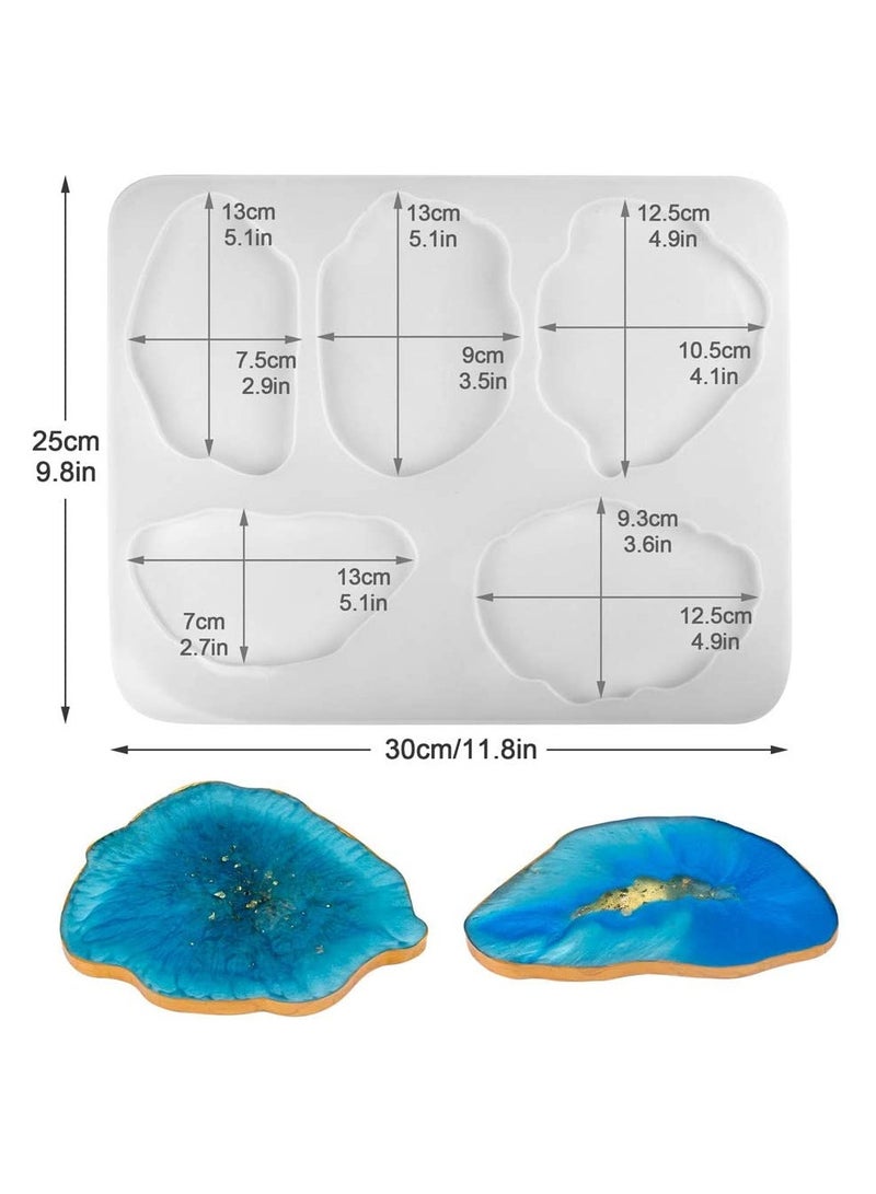 SYOSI Wave Agate Coaster Resin Casting Mold Silicone Making Epoxy Mould Clay for Home Decoration DIY Craft - Image 2