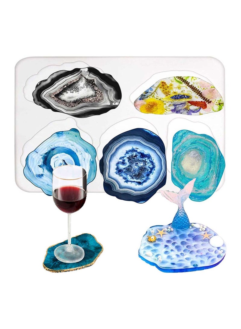 SYOSI Wave Agate Coaster Resin Casting Mold Silicone Making Epoxy Mould Clay for Home Decoration DIY Craft - Image 1