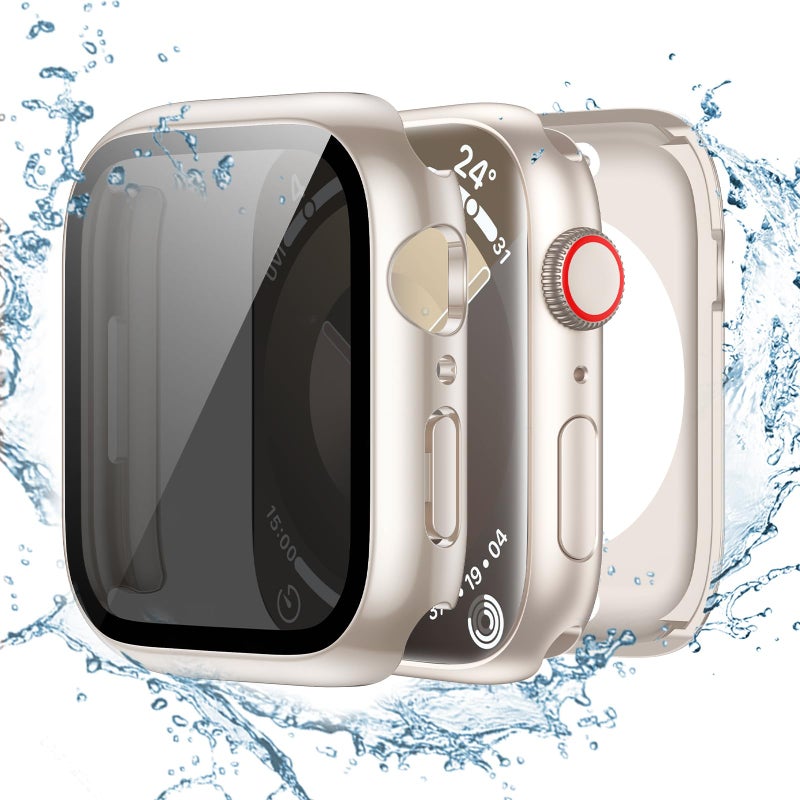 Tensea (2-in-1 for Waterproof Apple Watch Screen Protector Case SE 2nd Generation Series SE 6 5 4 40mm, iWatch PC Face Cover Built-in Privacy Tempered Glass Film [26° Anti Spy] [360° Full Protection] - Image 1