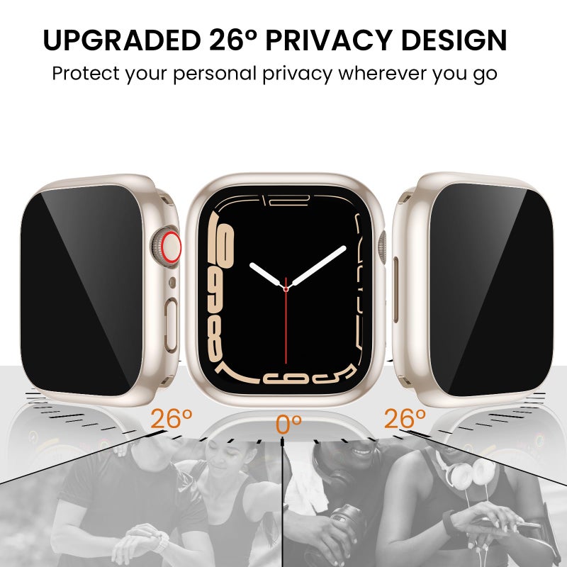 Tensea (2-in-1 for Waterproof Apple Watch Screen Protector Case SE 2nd Generation Series SE 6 5 4 40mm, iWatch PC Face Cover Built-in Privacy Tempered Glass Film [26° Anti Spy] [360° Full Protection] - Image 2