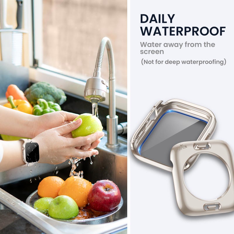 Tensea (2-in-1 for Waterproof Apple Watch Screen Protector Case SE 2nd Generation Series SE 6 5 4 40mm, iWatch PC Face Cover Built-in Privacy Tempered Glass Film [26° Anti Spy] [360° Full Protection] - Image 4