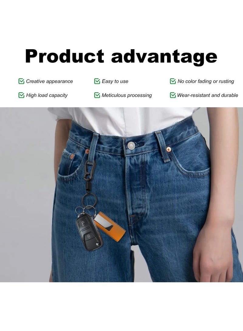 6 Pieces of Retro Style Simple Strong Carabiner Shape Keychain Key Chain Ring Keyring Keyfob Key Holder - Image 4