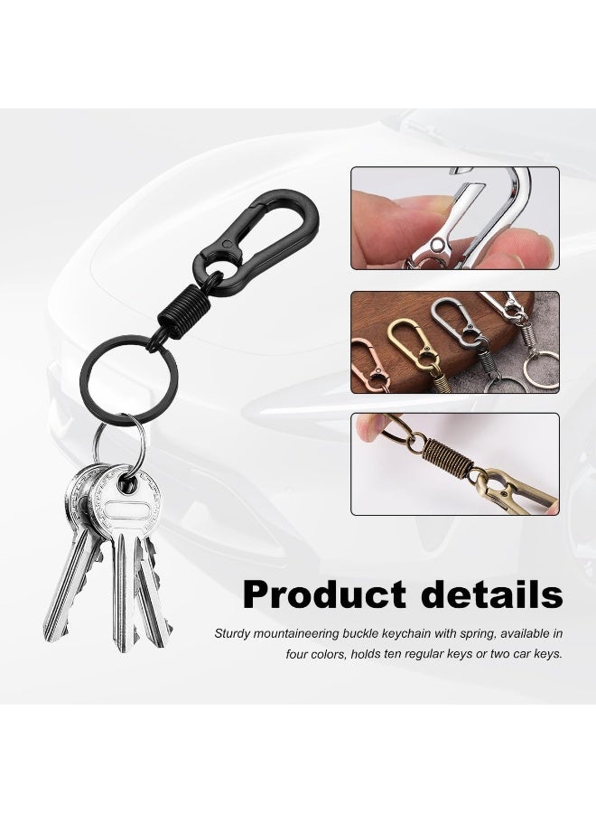 6 Pieces of Retro Style Simple Strong Carabiner Shape Keychain Key Chain Ring Keyring Keyfob Key Holder - Image 3