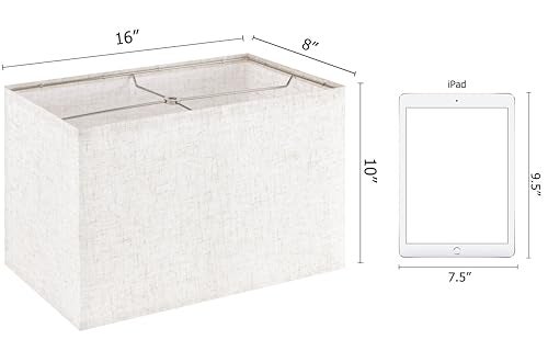 GO&SO GOSO Rectangle Lamp Shades Set of 2 Large8 1610 IN Spider Beige Linen Lampshade for Table Lamps Floor Lamps Modern Foldable Square Lamp Shades Rectangular Natural Fabric Assembly Required - Image 3