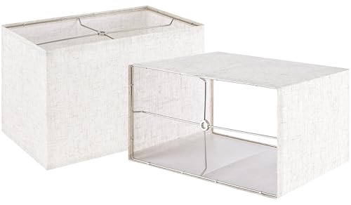 GO&SO GOSO Rectangle Lamp Shades Set of 2 Large8 1610 IN Spider Beige Linen Lampshade for Table Lamps Floor Lamps Modern Foldable Square Lamp Shades Rectangular Natural Fabric Assembly Required - Image 1