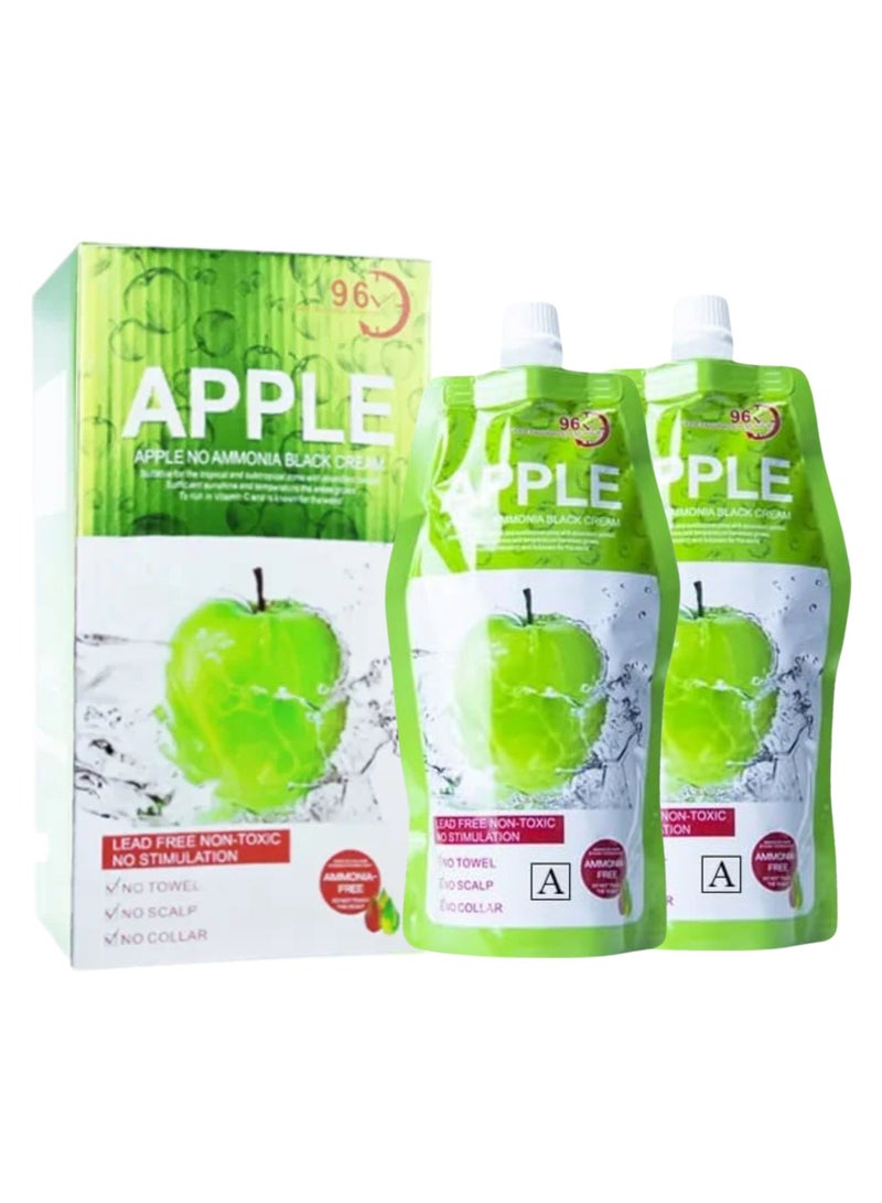 ORTUK 1000ML Apple Hair Cream Ammonia Free, Non Toxic Black Hair Cream for Women, Turn your Grey Hair to Black in 5 Minutes, Fast Coloring Hair Color, Safe Hair Dyeing Cream Instant 100% White Hair Coverage - Image 1