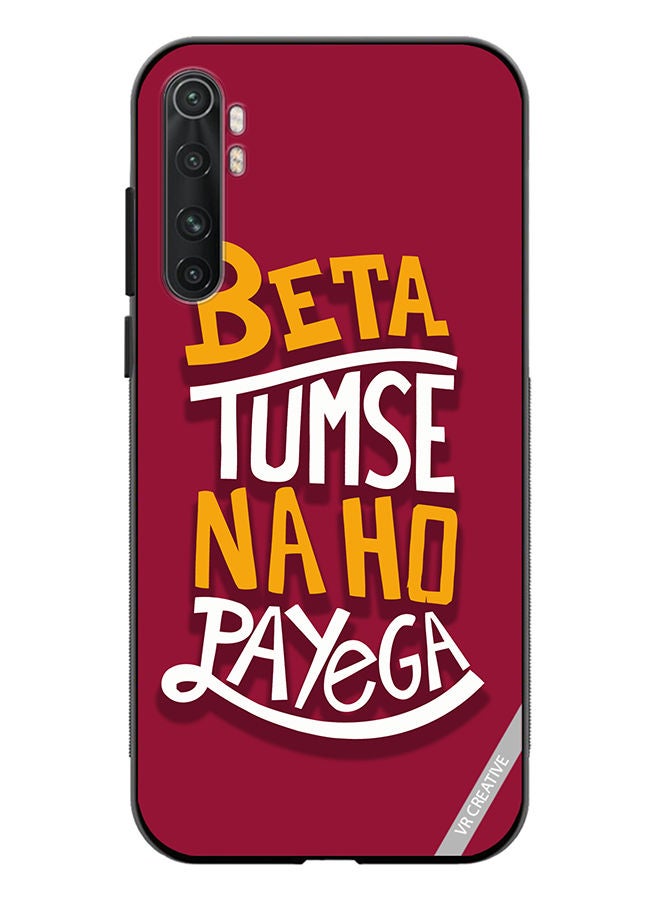 Protective Case Cover For Xiaomi Mi Note 10 Lite Beta Tumse Naho Payega Hindi Quots Design Multicolour