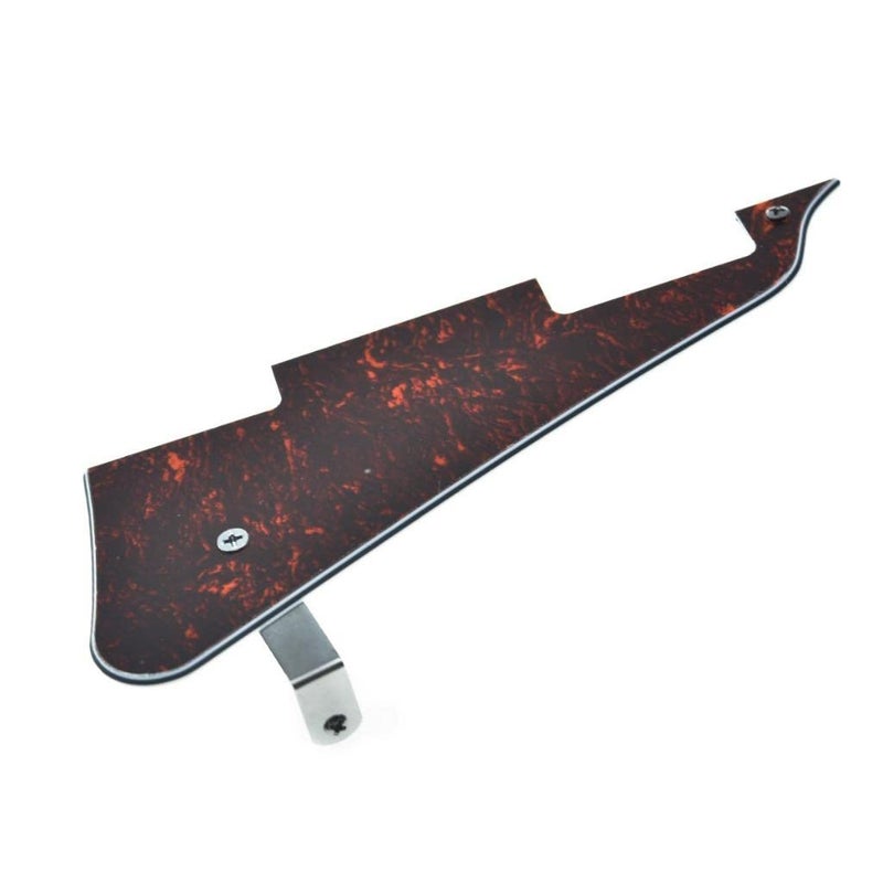 KAISH Red Black Tortoise LP Guitar Pickguard with Chrome Stainless Steel Bracket and Steel Mounting Screws for USA Les Paul - Image 2