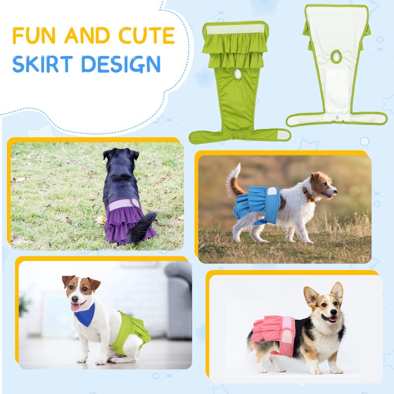 Chenkaiyang 4 Pack Dog Diapers Female Washable Dog Diapers Reusable Puppy Diapers Highly Absorbent Comfortable Doggy Diapers for Dogs in Heat or Excitable Urination(S Candy Color) - Image 4