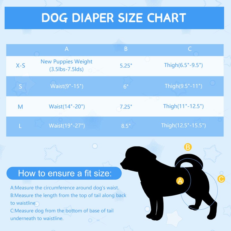 Chenkaiyang 4 Pack Dog Diapers Female Washable Dog Diapers Reusable Puppy Diapers Highly Absorbent Comfortable Doggy Diapers for Dogs in Heat or Excitable Urination(S Candy Color) - Image 2