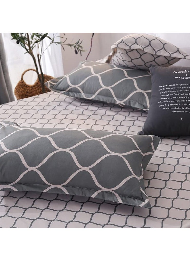 MOON HOME - King/Queen/Single size Soft and Breathable Microfiber Hypoallergenic Beautiful Design Duvet Cover Set ,set includes 1 Comforter Cover, 1 Fitted Bedsheet, 4 Pillowcases - Image 1