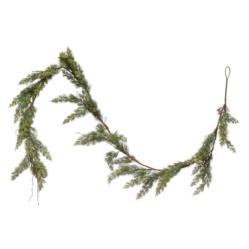 Creative CoOp 72 L Faux Cedar Garland Green
