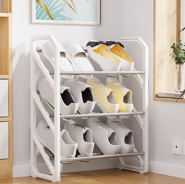 RIGJAK Multifunctional 3-Tier Shoe Rack, Adjustable, Stackable, Durable Shoe Storage for Closet, Entryway, Corridor, and Doorway – Space-Saving Organizer for Shoes (Multi Color) - Image 3